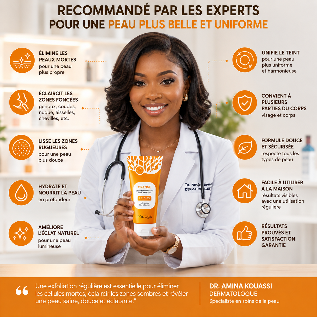 Gel Exfoliant Orange™ – Dites Adieu aux Genoux, Coudes et Nuque Foncés Bj01